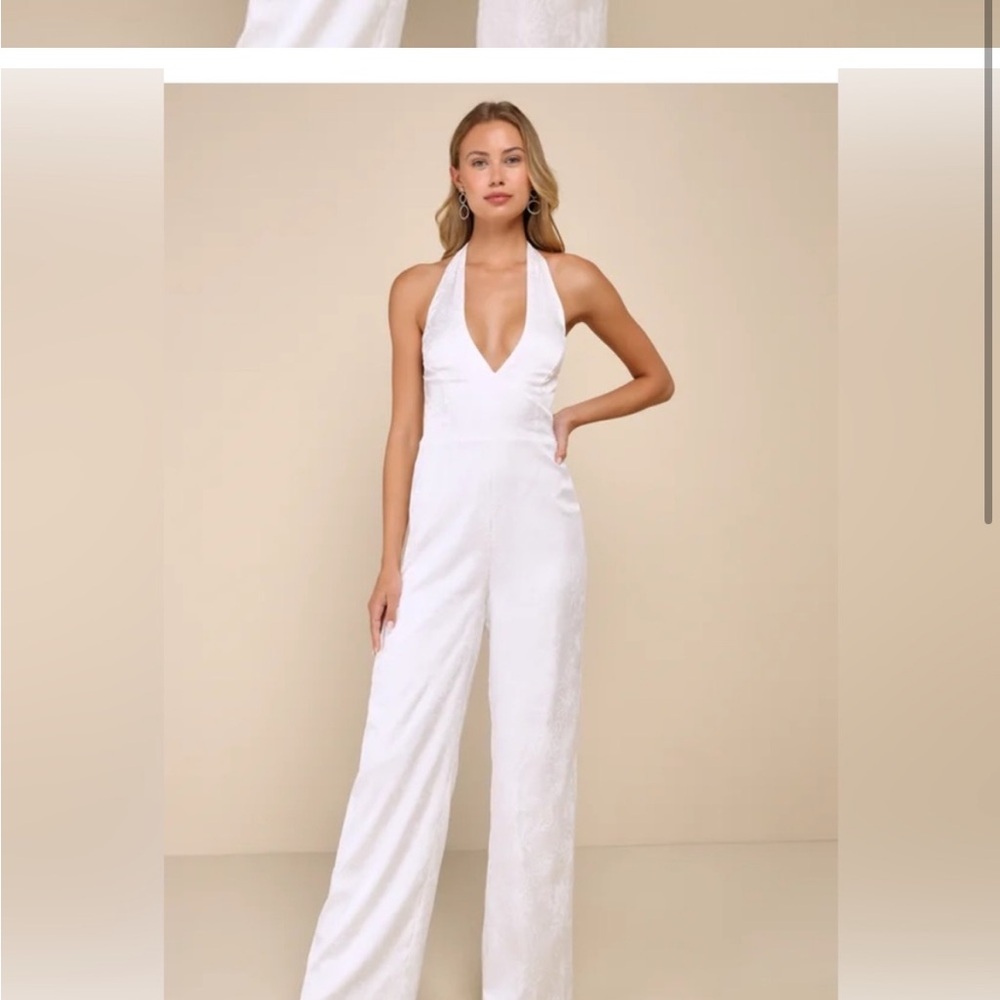 Lulu's Chic White Halter Jumpsuit
